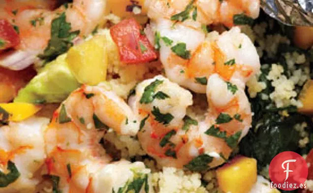 Camarones Con Salsa De Aguacate y mango