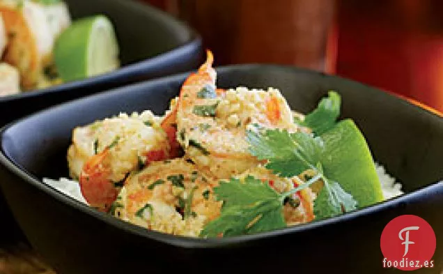 Camarones con especias indias