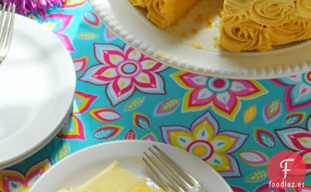 Pastel de Vainilla Rosa Amarilla