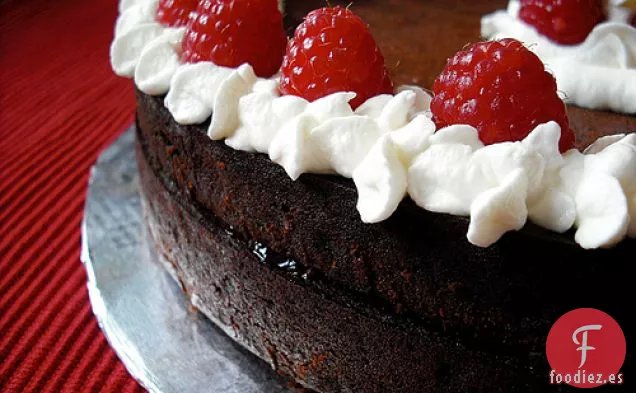 Pastel de Chocolate con Frambuesa y Brownie