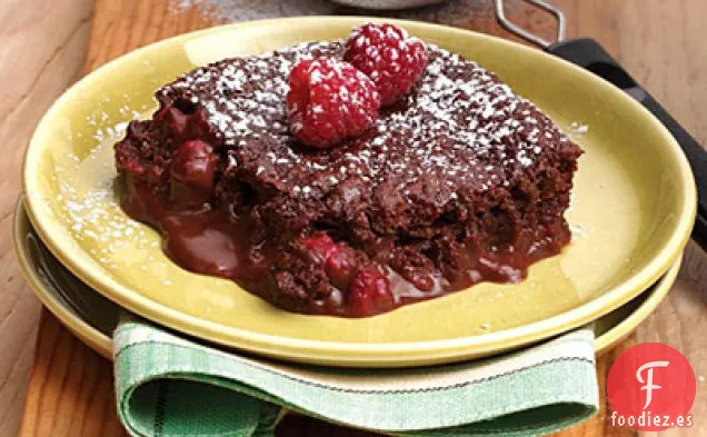 Pastel de Budín de Chocolate y Frambuesa