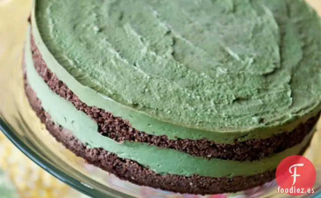 Pastel de Chocolate en Capas de Aguacate y Menta sin hornear (sin gluten, Lácteos