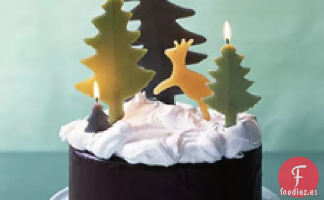 Pastel De Chocolate Con Merengue Cubierto De Nieve