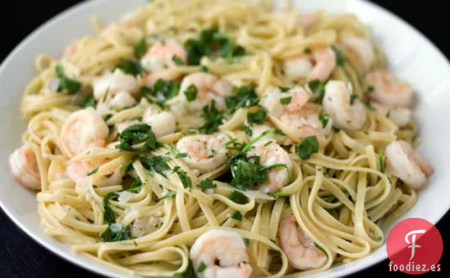 Linguini con Camarones y Aceite de Limón