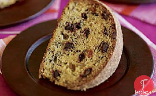 Pastel De Plátano De Mantequilla Marrón Con Chispas De Chocolate
