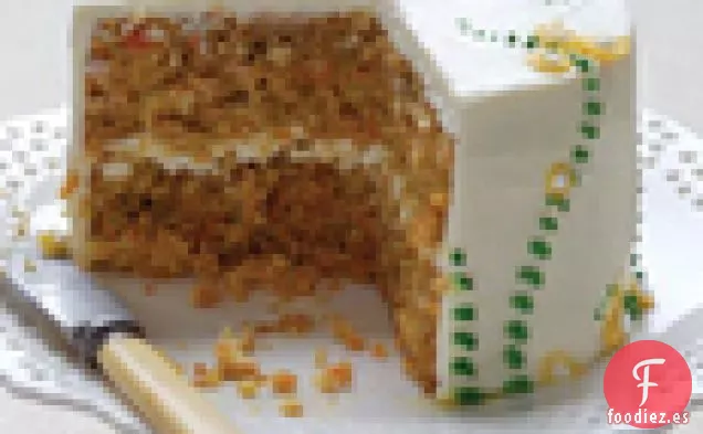 Pastel de Zanahoria con Queso Crema y Glaseado de Ralladura de Limón