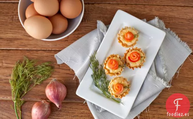 Pasteles De Queso De Eneldo De Limón Con Lox