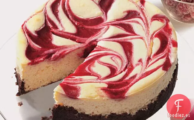 Tarta de Queso con Remolino de Arándanos