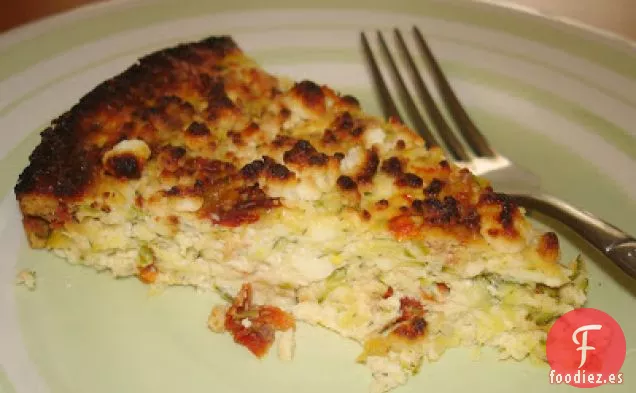 Calabacín, Ricota Y Tarta De Queso De Tomate secado Al Sol