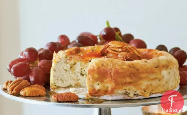Tarta de Queso Roquefort con Conservas de Pera y Pacanas