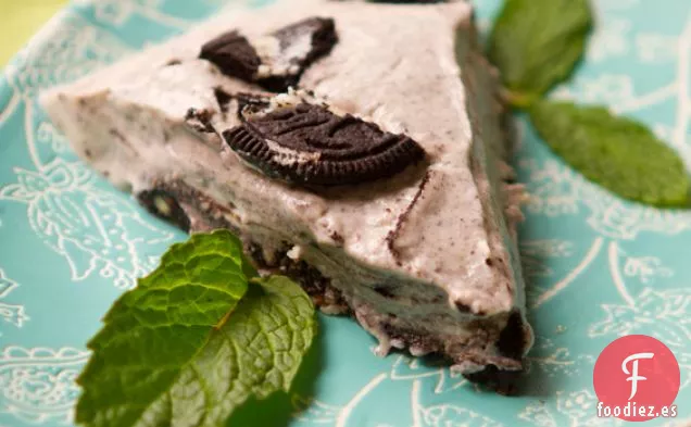 Pastel De Queso Con Crema Y Galletas De Menta Veganas