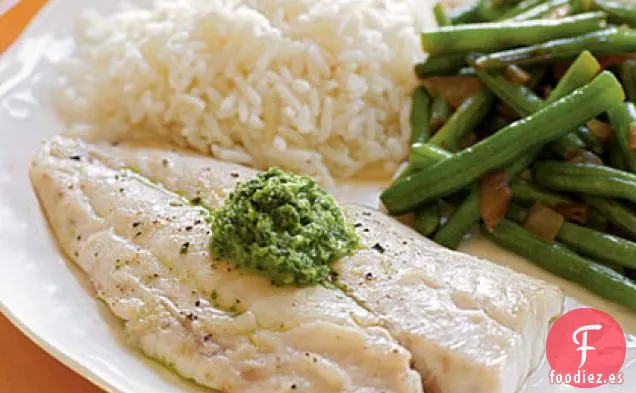 Pargo con Salsa de Albahaca y Menta