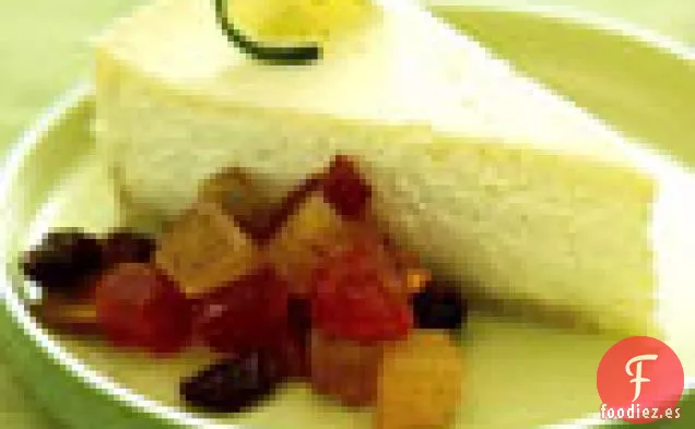 Tarta de Queso de Lima con Chutney de Frutas Secas Tropicales