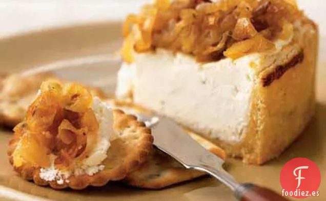 Delicioso Pastel de Queso con Yogur y Cebollas Caramelizadas