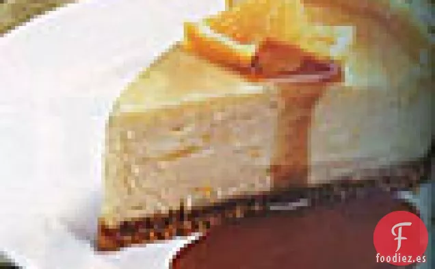 Tarta de Queso de Naranja con Salsa de Caramelo y Naranja