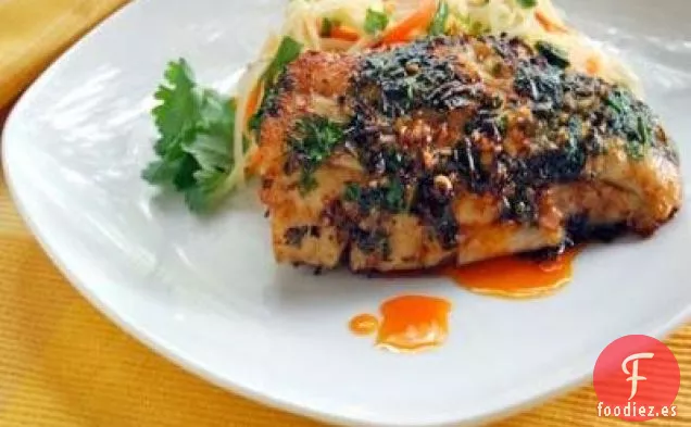 Pargo con Costra de Cilantro, Limoncillo y Jengibre de Sip