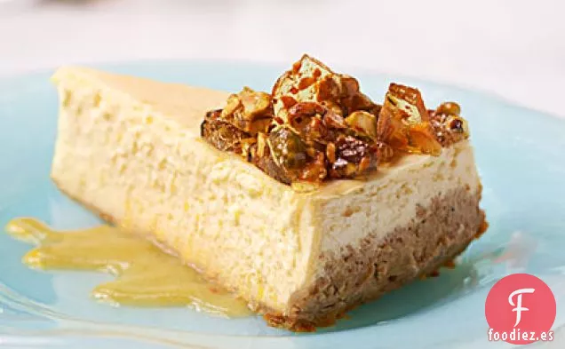 Tarta de Queso con Nectarina y Quebradizo de Pistacho