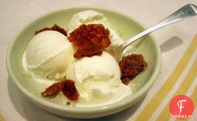 Helado De Tarta De Queso Con Crumble De Galletas Graham