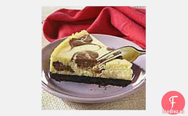 Tarta de Queso de Chocolate Blanco Jaspeado
