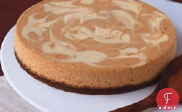 Tarta de Queso con Remolino de Calabaza