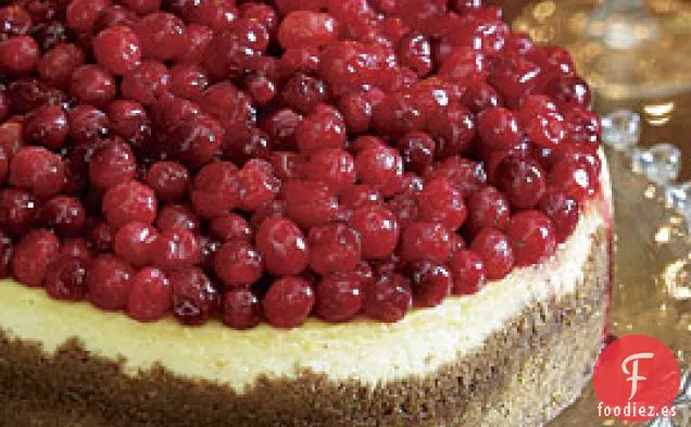 Tarta de Queso al estilo de Nueva York Con Salsa De Arándanos y cointreau