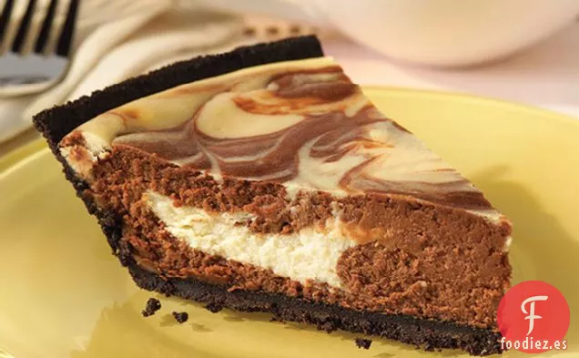 Tarta de Queso con Remolino de Chocolate