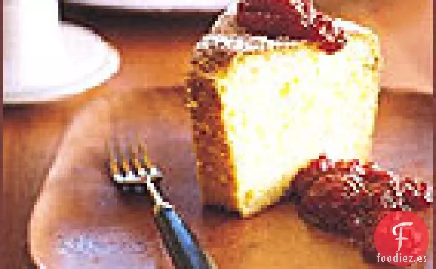 Pastel de Gasa de Naranja con Mermelada de Ruibarbo