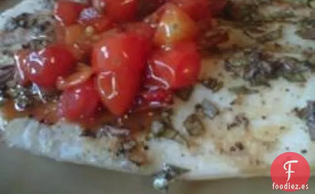 Pargo al horno con Chiles, Jengibre y Albahaca