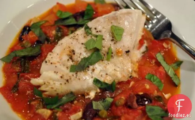 Puttanesca de Pargo Rojo Cocido Rápido con Pasta
