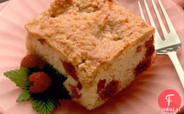 Pastel de Café con Streusel de Frambuesa