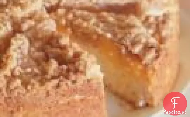 Pastel de Café con Streusel de Melocotón