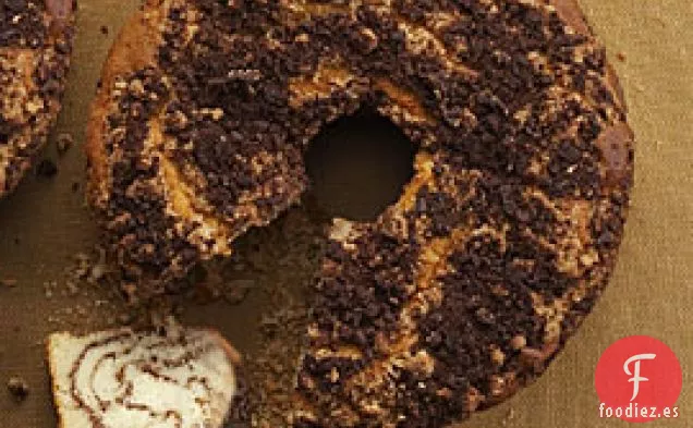 Pastel de Café con Ondulación de Chocolate