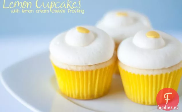 Cupcakes De Limón Con Glaseado De Queso Crema