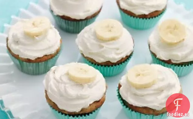 Cupcakes De Plátano Con Glaseado De Miel y canela