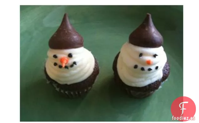 Mini Cupcakes de Muñeco de Nieve