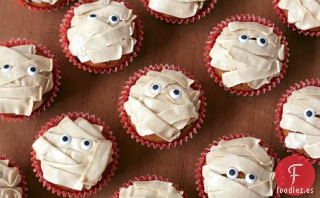 Cupcakes Con Chip De Calabaza Con Crema De Mantequilla De Azúcar Morena