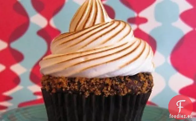 Cupcakes De Galletas Graham De Chocolate Con Malvavisco Tostado