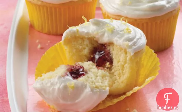 Cupcakes Sorpresa de Frambuesa y Limón