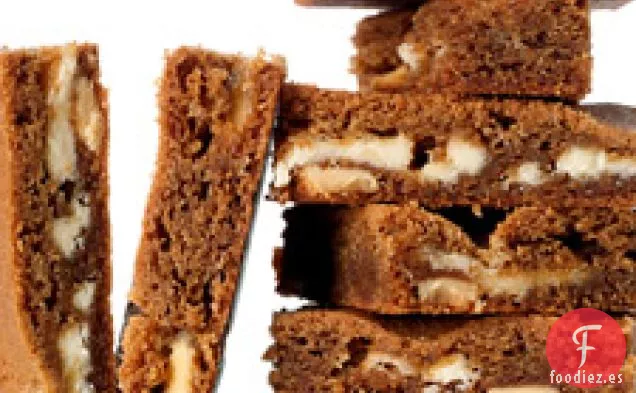 Blondies de chocolate blanco y pan de jengibre