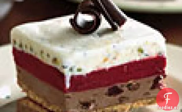 Pastel de Helado de Chocolate, Cereza, Pistacho y Frambuesa