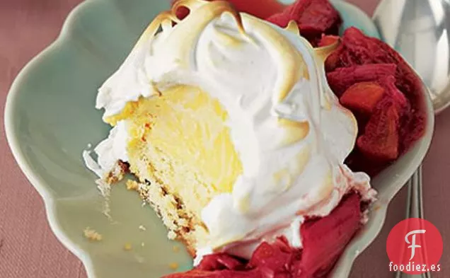 Alaska Al Horno Con Compota De Ruibarbo y Jengibre