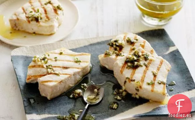 Pez Espada a la Parrilla con Limón, Menta y Albahaca