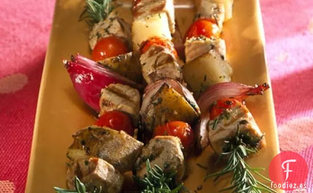 Pez espada en brochetas de Romero