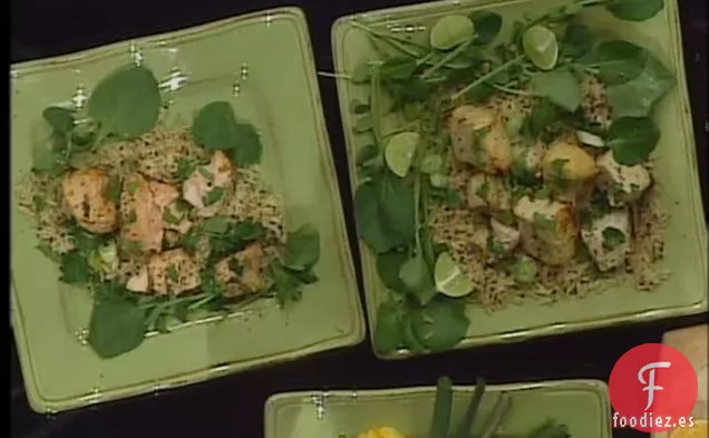 Suculentas Brochetas De Pez Espada A La Parrilla Con Tequila Y Lima