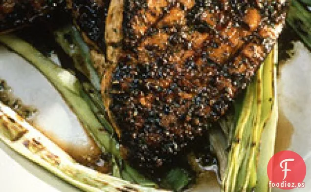 Filetes De Pez Espada A La Parrilla Con Pesto De Oliva