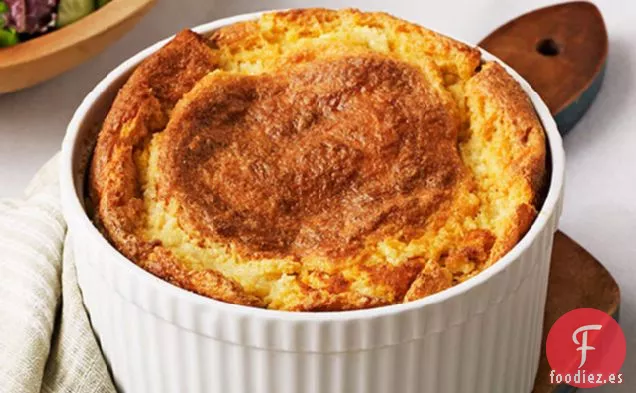 Soufflé de Sémola de Ajo y Queso Asado