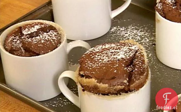 Soufflé de Chocolate con Crema Espresso Inglesa