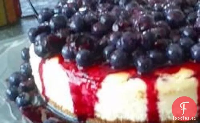 Tarta de Queso de Soufflé de Limón con cobertura de Arándanos