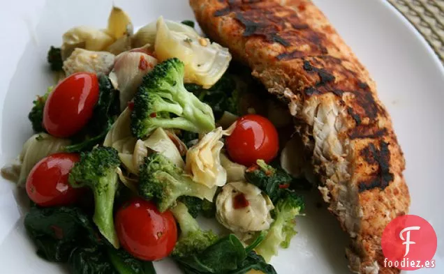 Espinacas Salteadas Y Tilapia