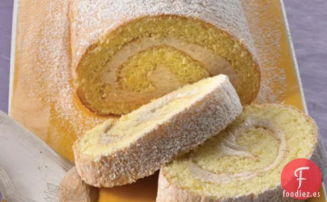 Rollo de pastel de Naranja con especias Chai